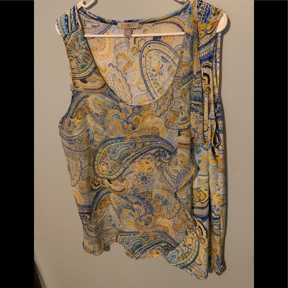 ROZ & ALI PAISLEY PRINT BLOUSE